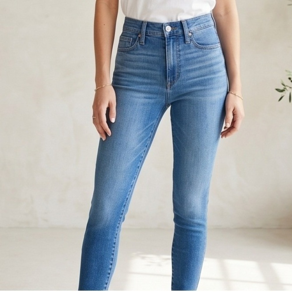 Madewell 29 Roadtripper 10 Skinny Jeans in WWA Wash Blue High Rise Denim NWT